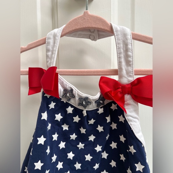 Savannah 18M Patriotic Red White and Blue Star Halter Blouse Top - Picture 2 of 6